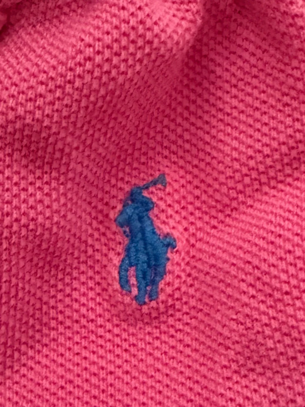 Ralph Lauren Pink Knit Polo Dress with Blue Trim Detail